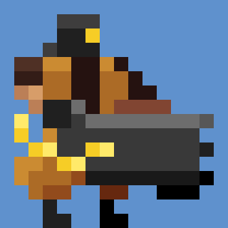 Inimigo disparando uma minigun